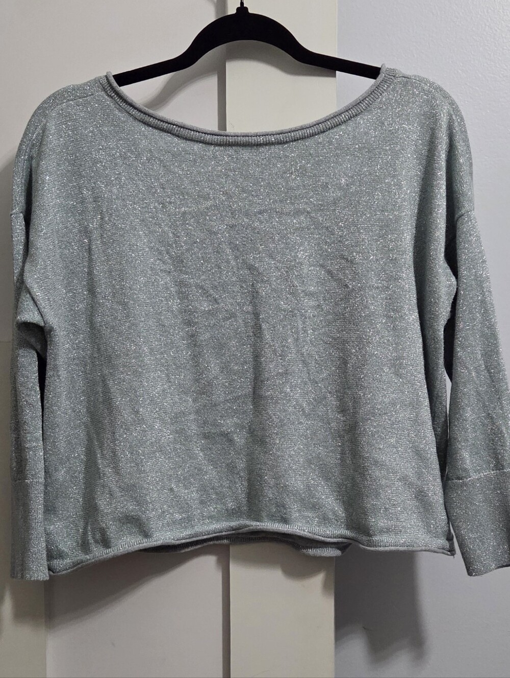 Victoria's Secret Metallic Silver Knit Top